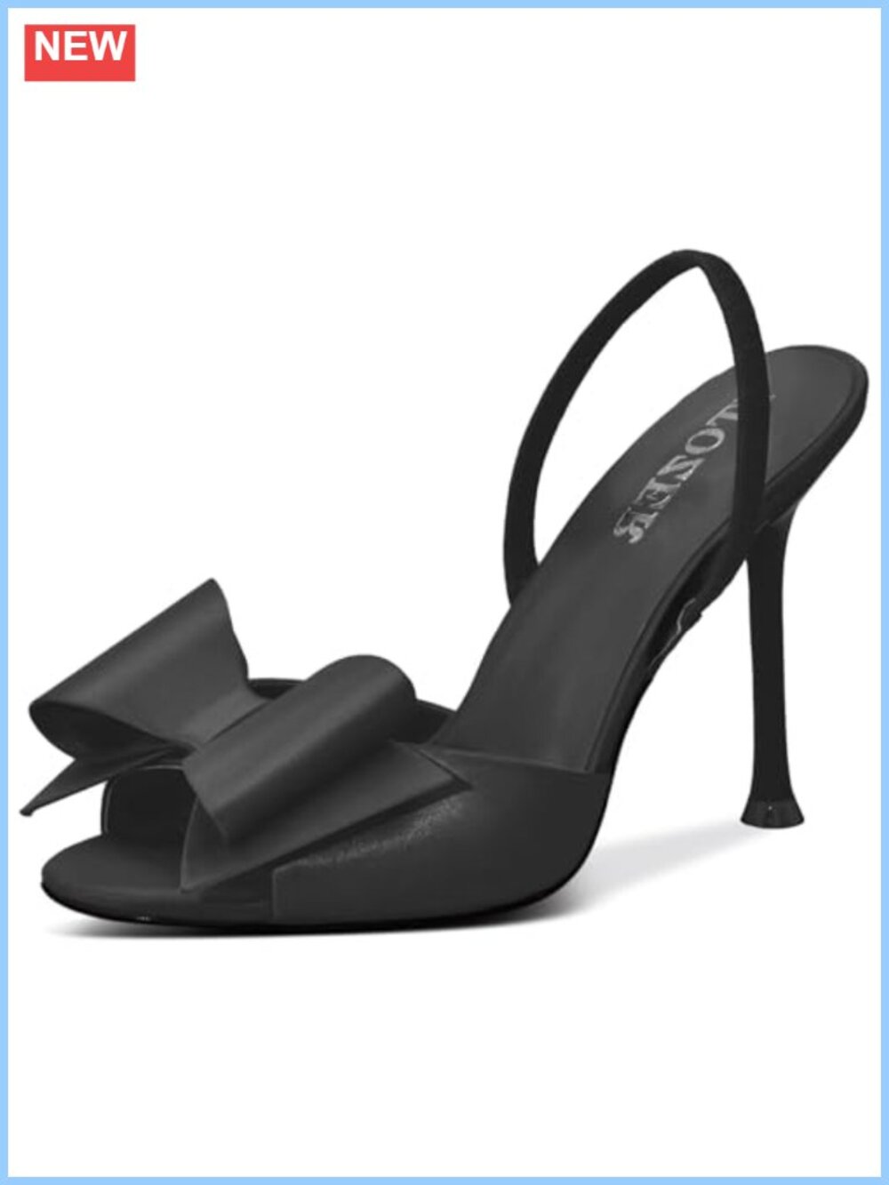 Women's Satin Bow Slingback Stiletto Heels Open Toe